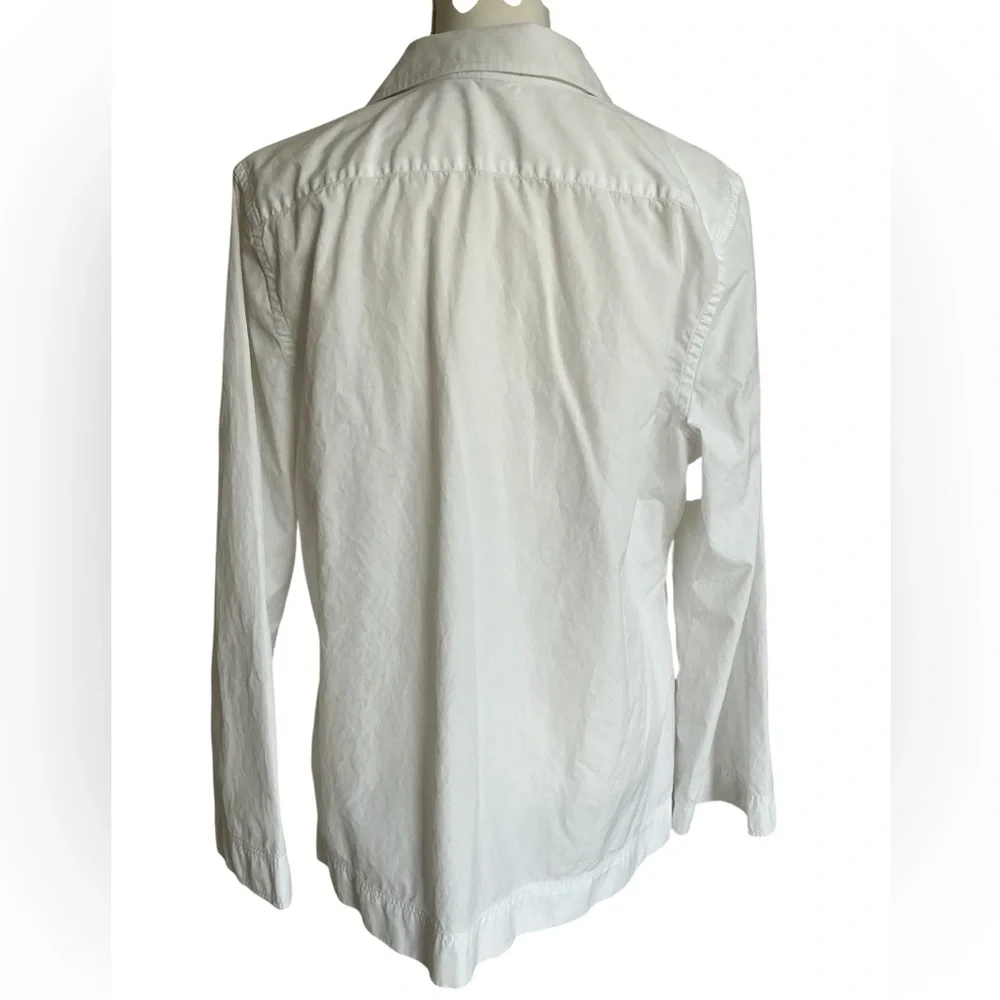 Lauren Ralph Lauren White Split V-Neck 100% Cotton Tunic Top Size XL Preppy - Picture 2 of 6